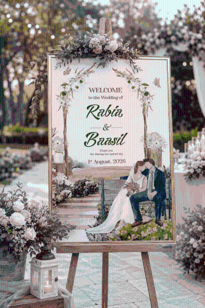 thumbnail Wedding Welcome Sign Board PSD Template Download