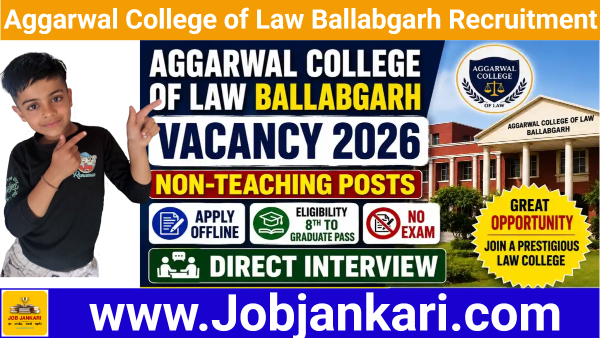 thumbnail Aggarwal College of Law Ballabgarh Recruitment 2026