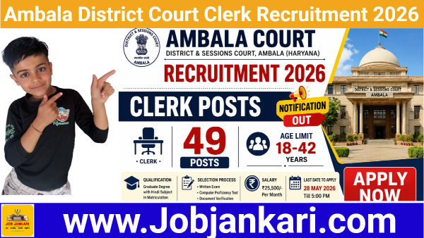 thumbnail Ambala District Court Clerk Application form PDF
